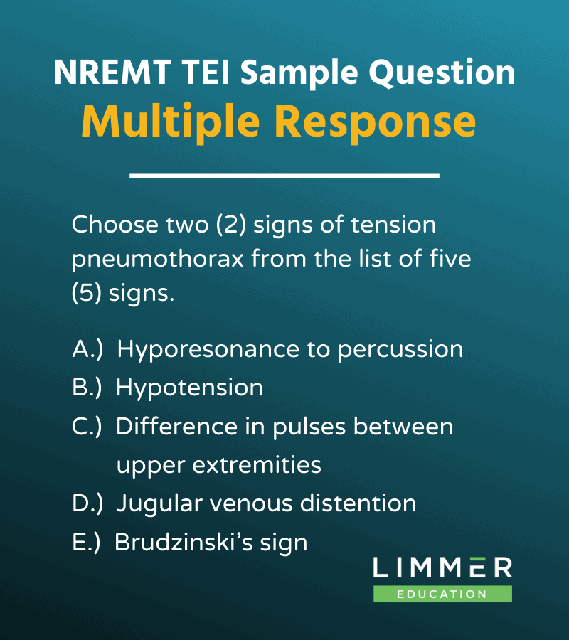 Sample NREMT TEI Question