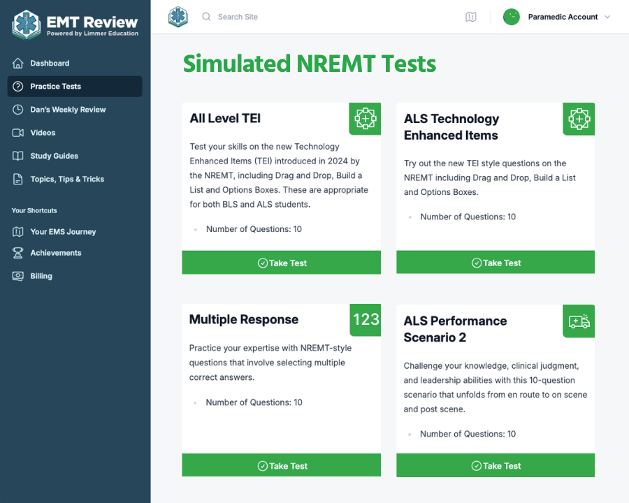 Simulated NREMT Tests TEIs