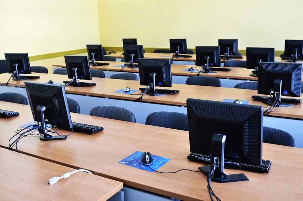 empty ems classroom with computers