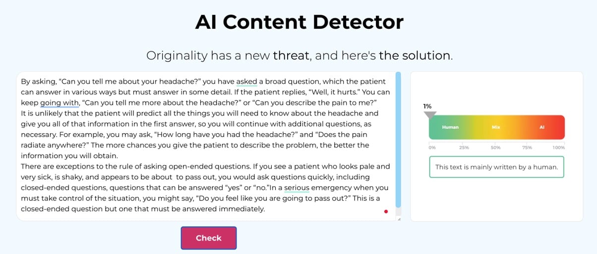 crrossplag-ai-detector-example-book