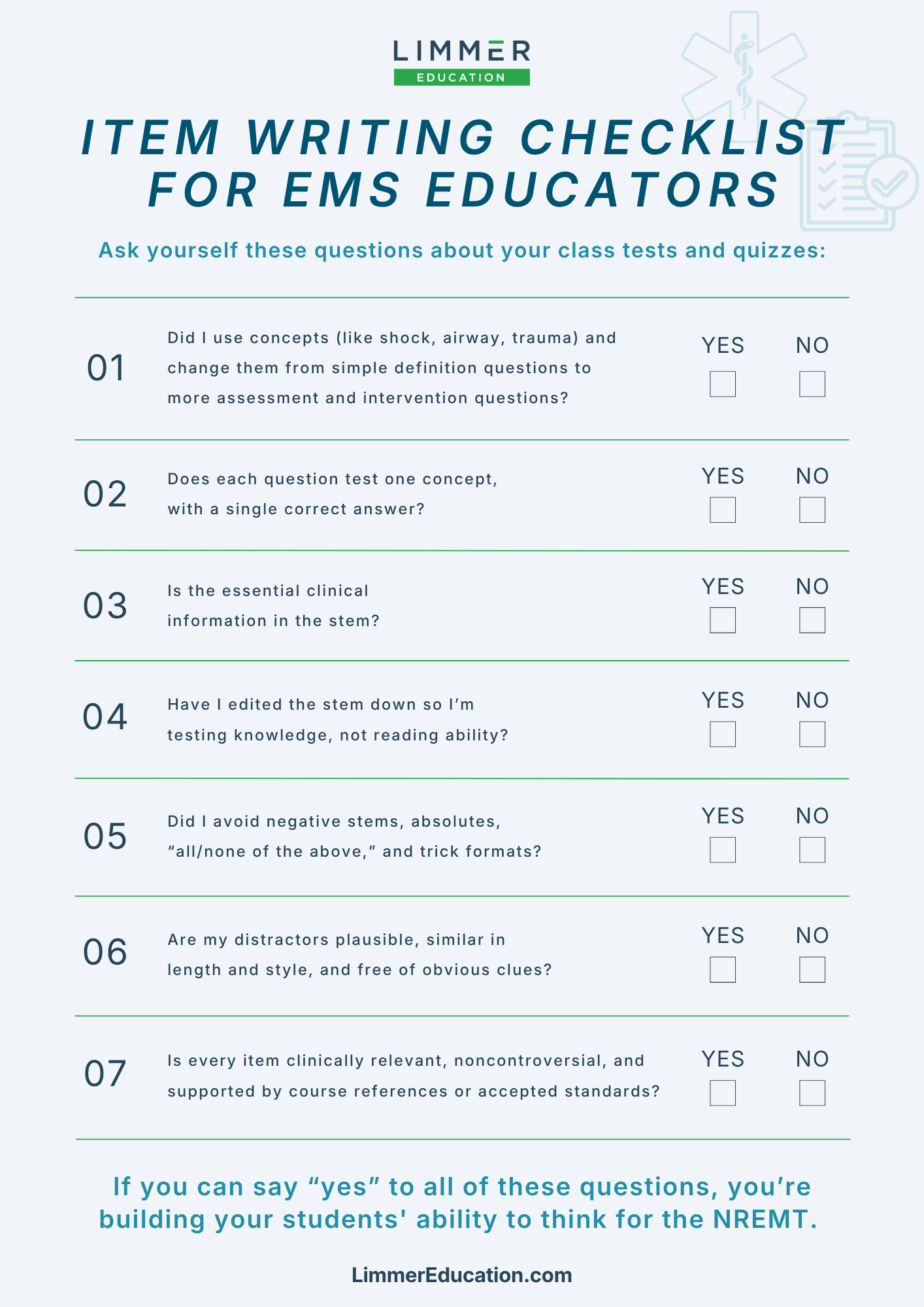 Item Writing Checklist Image