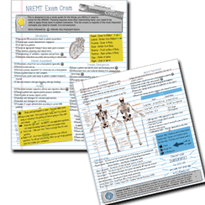 NREMT two-page study guide for EMT students