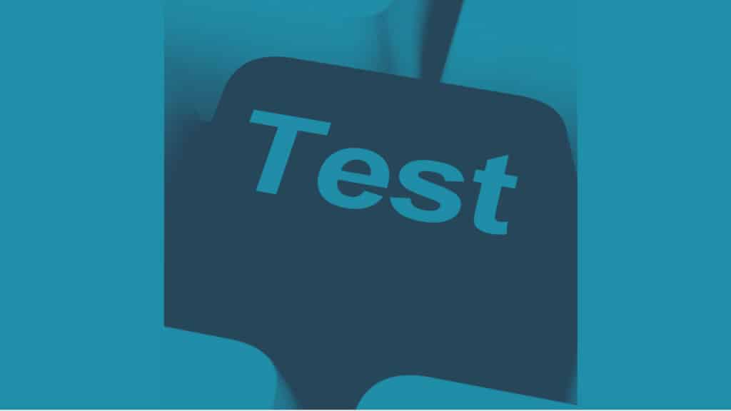 test button in blue