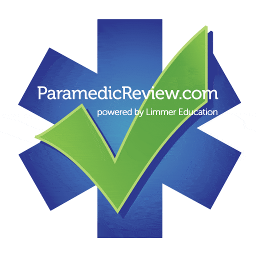 checkmark on star of life, ParamedicReview.com logo