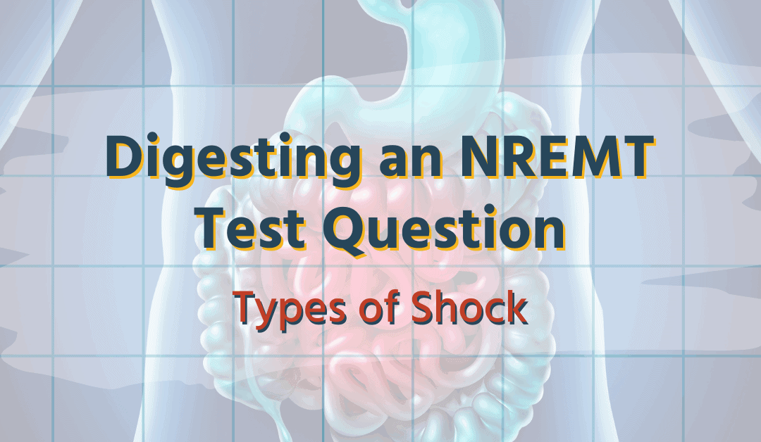 digestive system with text that reads: digesting an nremt test question (types of shock)