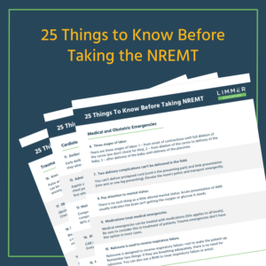 small image showing a paper handout, header says "25 Things You Need to Know Before Taking the NREMT"