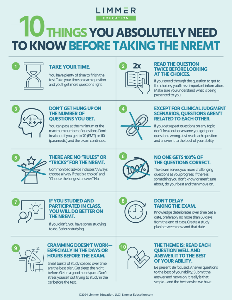 Chart: "10 Things You Absolutely need to Know Before Taking the NREMT"